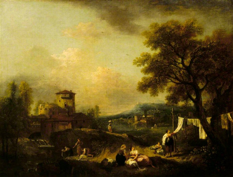 Francesco Zuccarelli (1702-1788) - An Italian Landscape with Washerwomen - 138277 - National Trust