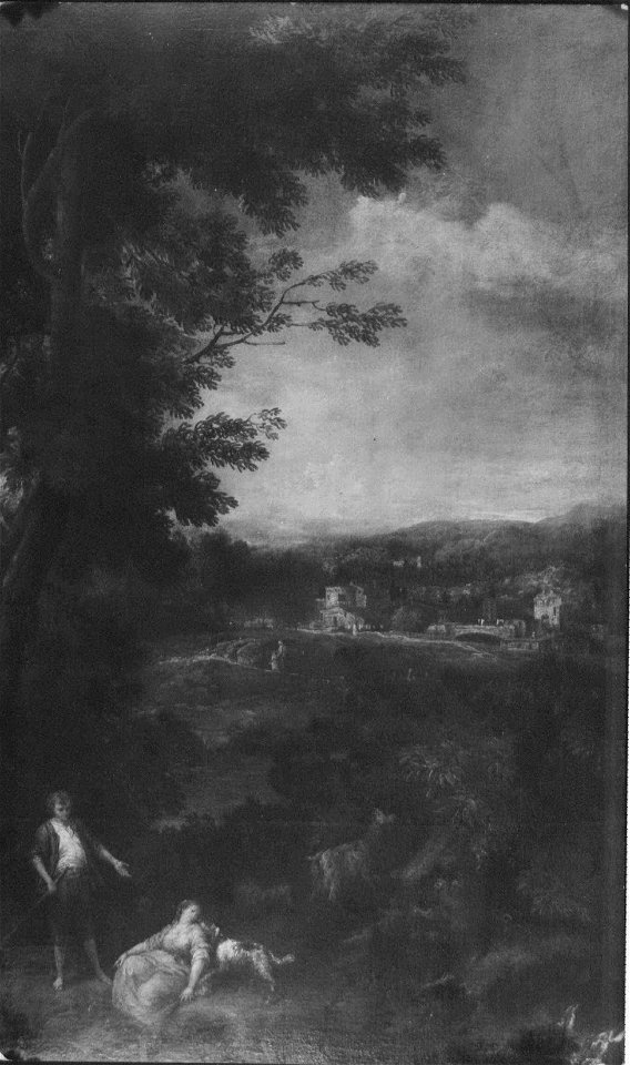Francesco Zuccarelli (Pitigliano 1702-Florence 1788) - Landscape with a Goatherd and a Seated Woman Nuzzled by a Dog - RCIN 407230 - Royal Collection