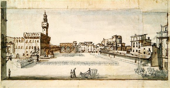 Francesco Zucchi (attr) Piazza della Signoria in Florenz