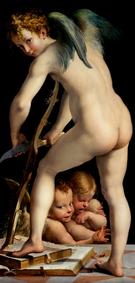 Francesco Mazzola, called Parmigianino - Bow-carving Amor - Google Art Project