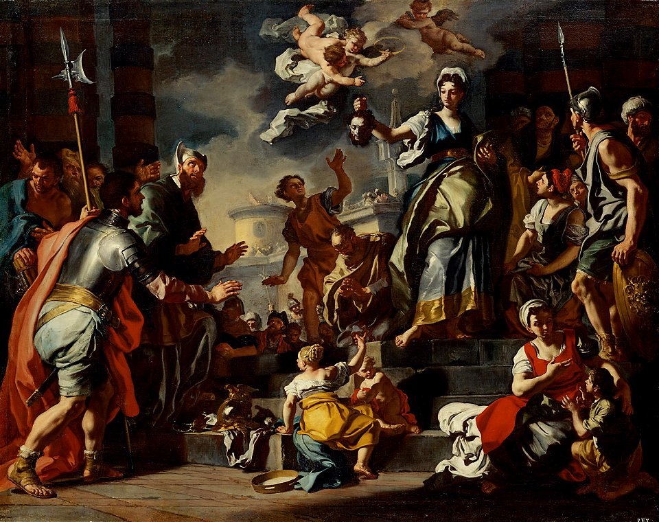 Francesco Solimena, , Kunsthistorisches Museum Wien, Gemäldegalerie - Judith zeigt dem Volk das Haupt des Holofernes - GG 6915 - Kunsthistorisches Museum