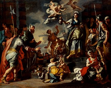 Francesco Solimena, , Kunsthistorisches Museum Wien, Gemäldegalerie - Judith zeigt dem Volk das Haupt des Holofernes - GG 6915 - Kunsthistorisches Museum