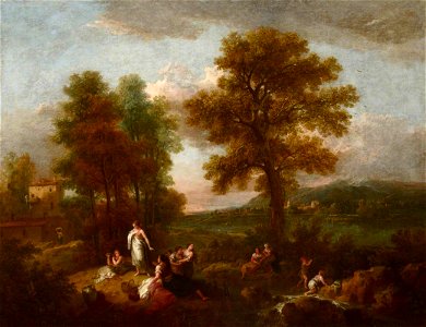 Francesco Zuccarelli (1702-1788) - An Italian Landscape with Children Fishing - 138299 - National Trust