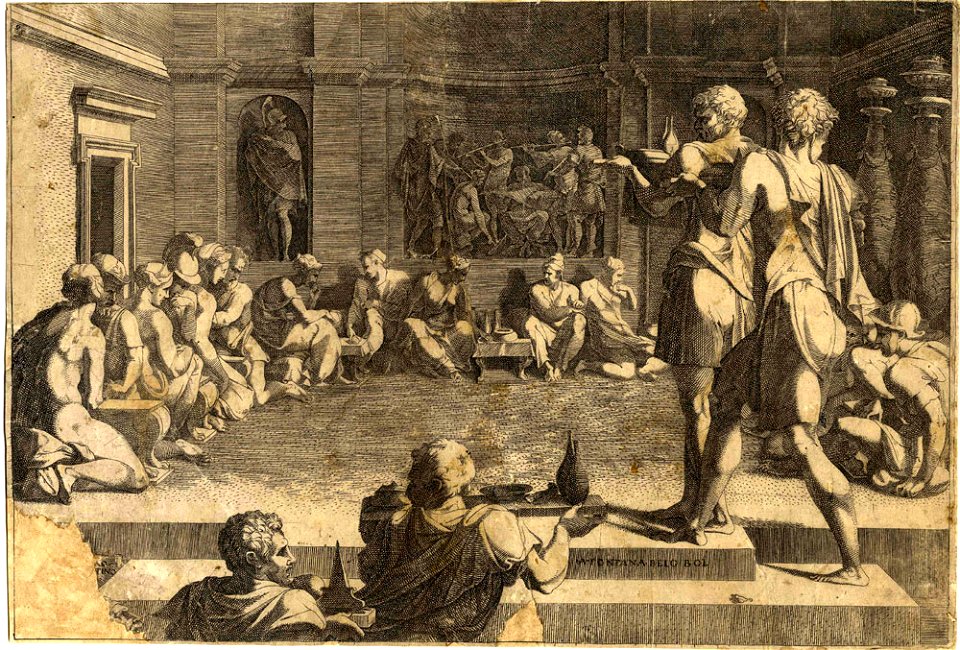 Francesco Primaticcio Gastmahl in Fontainebleau ubs G 0868 III