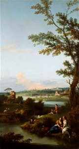 Francesco Zuccarelli (Pitigliano 1702-Florence 1788) - River Landscape with Two Seated Women Embracing - RCIN 405347 - Royal Collection