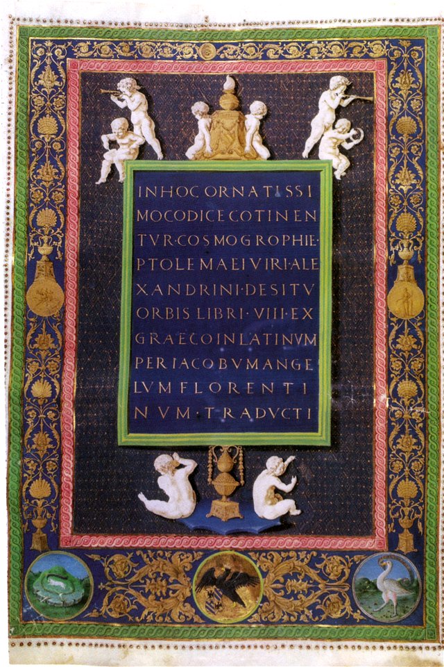 Francesco rosselli, comographia di tolomeo, biblioteca ap vaticana, ms urb lat 277 f 1v
