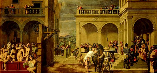 Franciabigio, betsabea al bagno