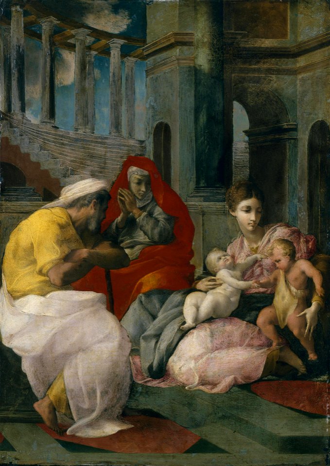 Francesco Primaticcio - The Holy Family with Sts Elisabeth and John the Baptist - WGA18410