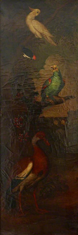 Francis Barlow (1626-1704) (style of) - Birds in a River Landscape, Including a Goose, a Cockatoo and a Green Parrot - 515718 - National Trust