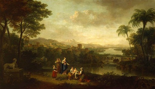 Francesco Zuccarelli (Pitigliano 1702-Florence 1788) - River Landscape with the Finding of Moses - RCIN 405358 - Royal Collection