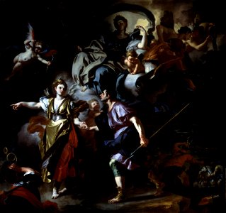 Francesco Solimena - The Royal Hunt of Dido and Aeneas - 2000.92 - Museum of Fine Arts. Free illustration for personal and commercial use.