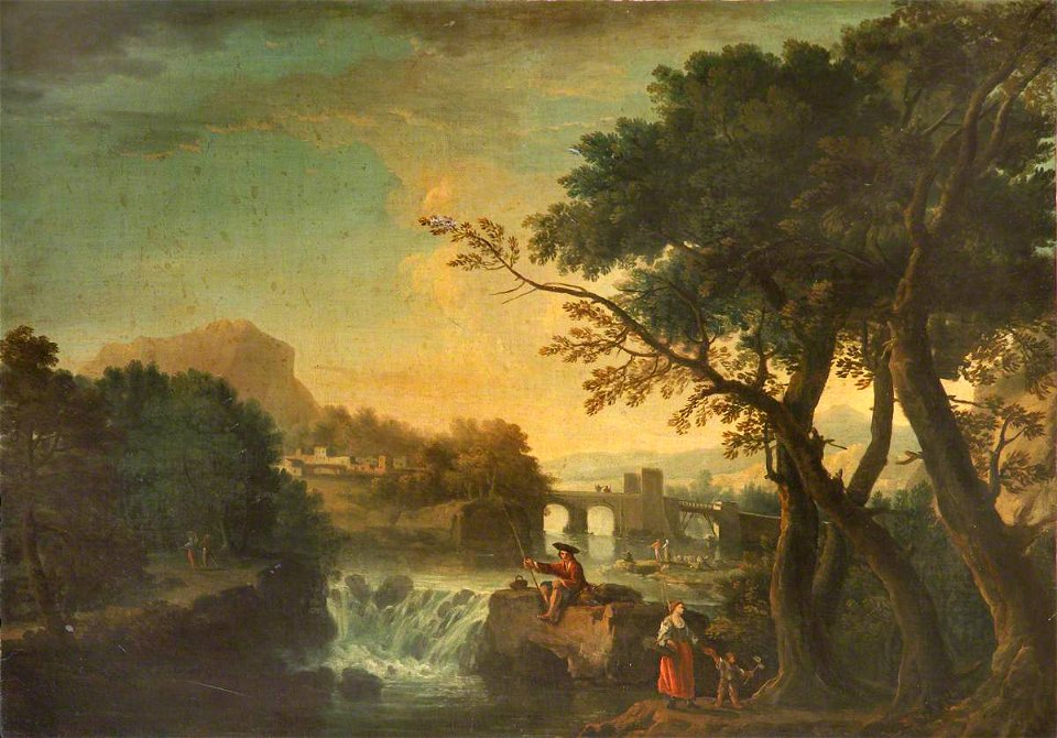 Francesco Zuccarelli (1702-1788) (style of) - Landscape with an Angler - 1441512 - National Trust