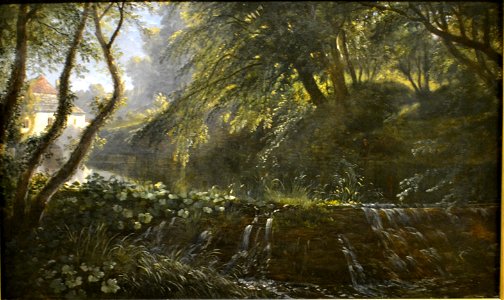 Francis Danby - Scène de rivière avec barrage et moulin (c 1823)
