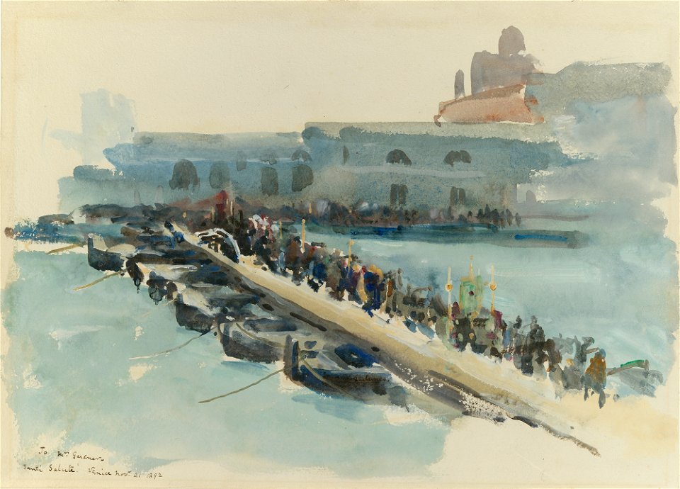 Francis Edward James - A Bridge of Boats, Venice - P3w6 - Isabella Stewart Gardner Museum