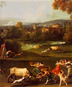 Francesco Zuccarelli - Bull-Hunting (detail) - WGA26012