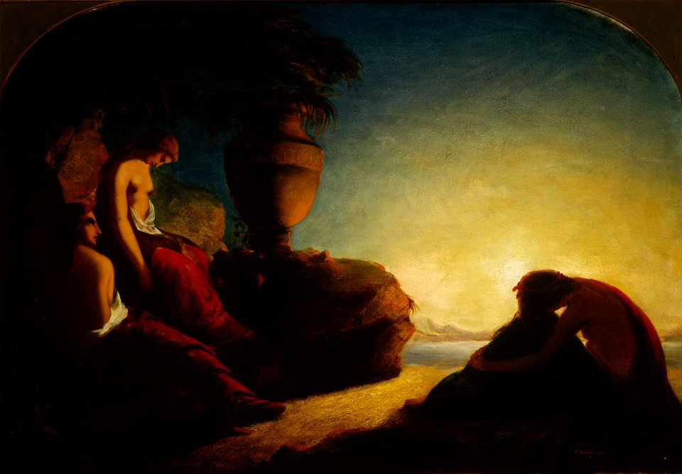 Francis Danby - The three sisters of Phaeton weeping over the tomb of their brother - Google Art Project