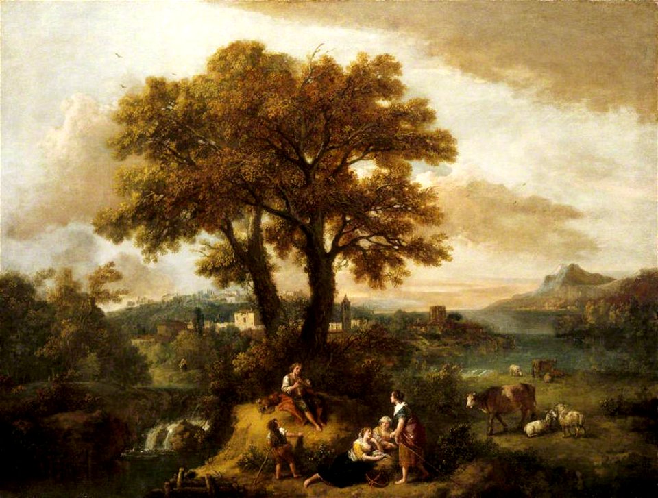Francesco Zuccarelli (1702-1788) - An Italian Landscape with a Boy Piping - 138298 - National Trust