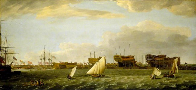 Francis Holman (1729-1784) - Blackwall Yard from the Thames - BHC1866 - Royal Museums Greenwich