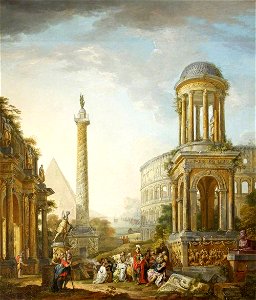 Francis Harding (active c.1730-c.1766) - Architectural Capriccio with the Sacrifice of Iphigenia - 732300 - National Trust