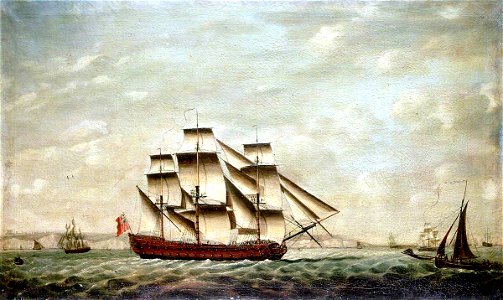 Francis Holman (1729-1784) - A Two-Decker and Other Vessels Off Dover - BHC1058 - Royal Museums Greenwich