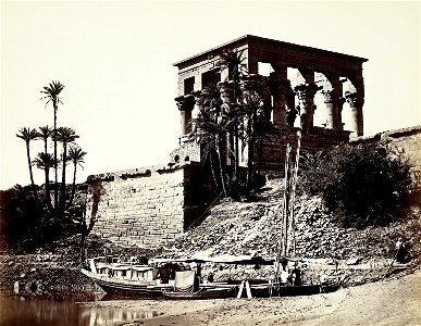 Francis Frith - The Hypaethral Temple, Philae (Egypt) - Google Art Project. Free illustration for personal and commercial use.