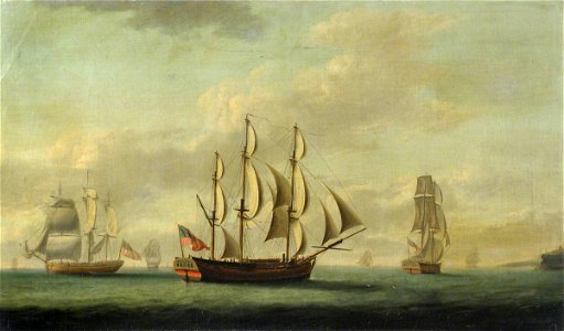 Francis Holman (1729-1784) - The Ship 'Nicholas and Jane' in a Calm Sea - BHC3511 - Royal Museums Greenwich