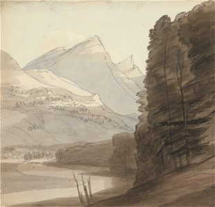 Francis Towne - On the Side of the Rhine near the Source, Light Coming from the Right - Google Art Project