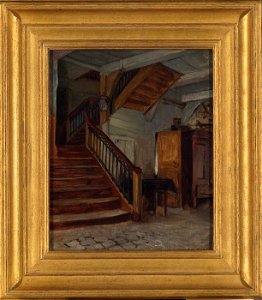 Francis Davis Millet - Room Interior with Winding Staircase - 2012.14 - Smithsonian American Art Museum