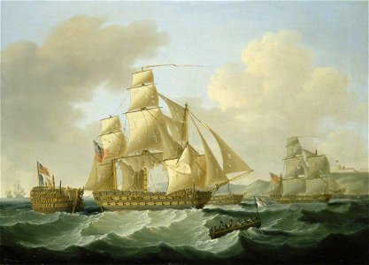 Francis Sartorius II (c.1777-c.1831) - Strachan's Action after Trafalgar, 4 November 1805, Bringing Home the Prizes - BHC0574 - Royal Museums Greenwich