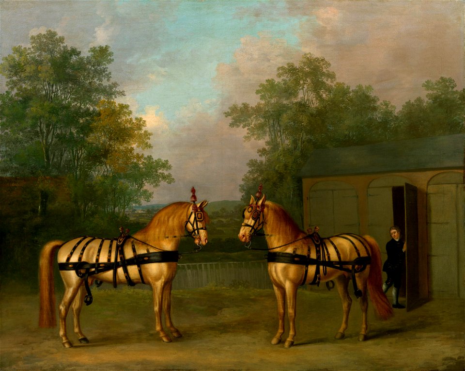 Francis Sartorius (1735-1804) - Two Coach Horses - RCIN 402417 - Royal Collection