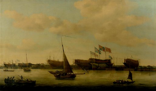 Francis Holman - Launch of the 'Venerable', 1784