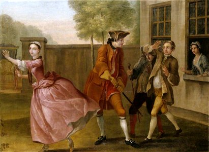 Francis Hayman (1708-1776) - The Elopement, Pamela Flying to the Coach, While Lady Danvers Sends Two of Her Footmen to Stop Her ( - 998400 - National Trust