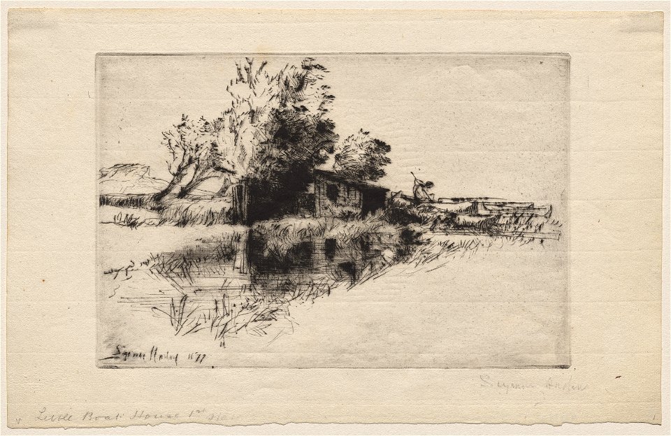Francis Seymour Haden (British, 1818-1910) - The Little Boathouse - 1946.338 - Cleveland Museum of Art