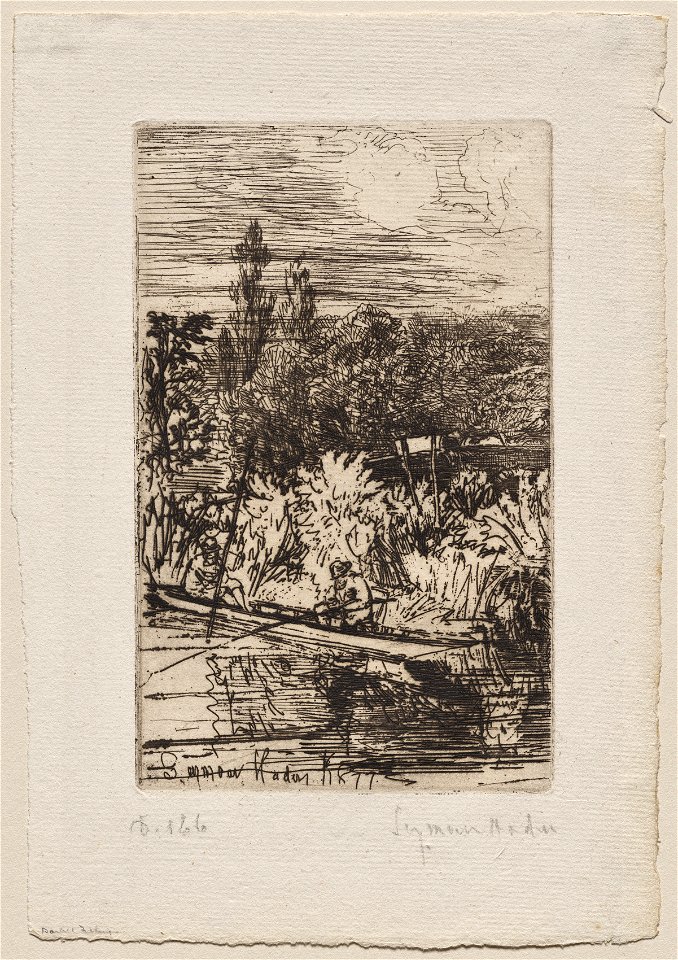 Francis Seymour Haden (British, 1818-1910) - Barbel Fishing - 1946.341 - Cleveland Museum of Art