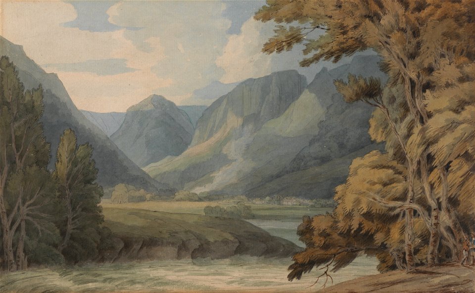 Francis Towne - View in Borrowdale of Eagle Crag and Rosthwaite - Google Art Project