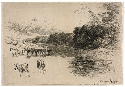 Francis Seymour Haden (British, 1818-1910) - A Lancashire River - 1946.344 - Cleveland Museum of Art