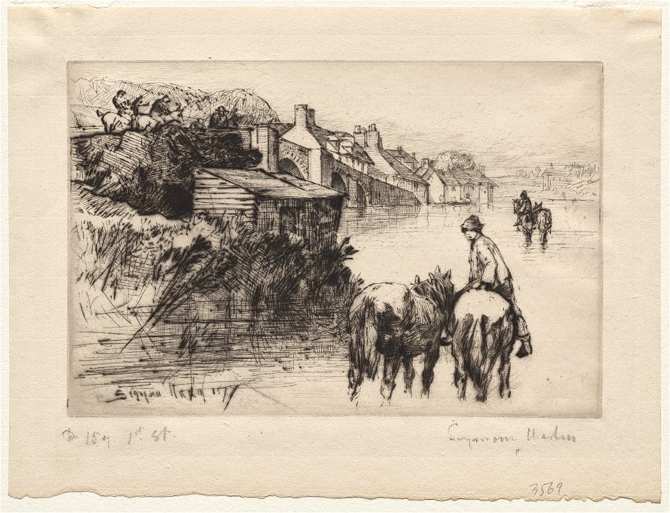 Francis Seymour Haden (British, 1818-1910) - Wareham Bridge - 1946.337 - Cleveland Museum of Art