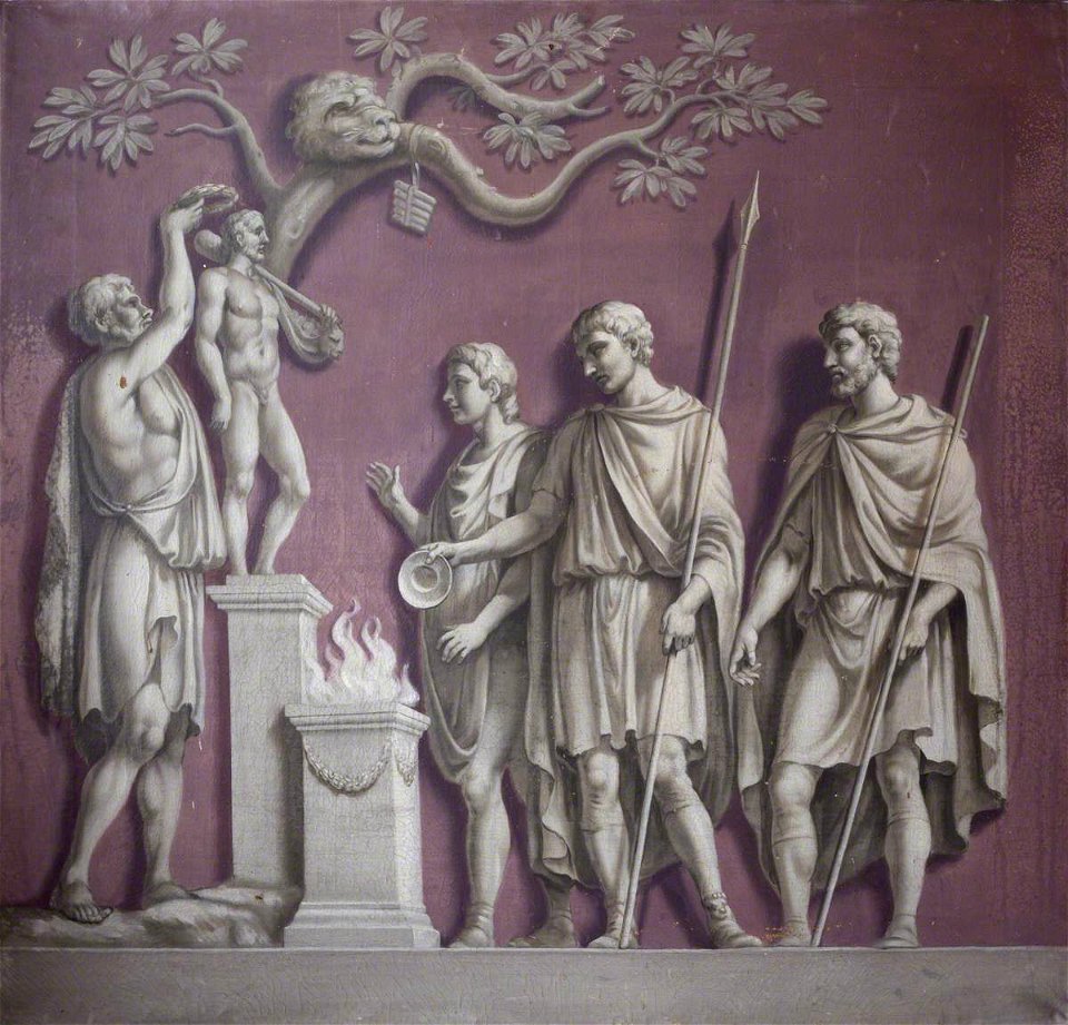 Francis Hayman (1708-1776) - Figures Crowning a Statue of Hercules (from the Arch of Constantine) - 355562 - National Trust