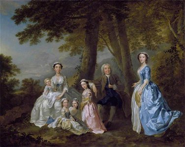 Francis Hayman (1708-1776) - Samuel Richardson, the Novelist (1684-1761), Seated, Surrounded by his Second Family 1740-41 - T12221 - Tate