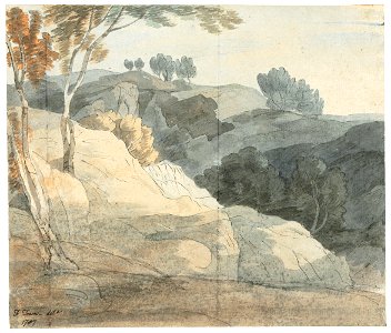 Francis towne view of the waterfall at chudleigh rock devon 110004)