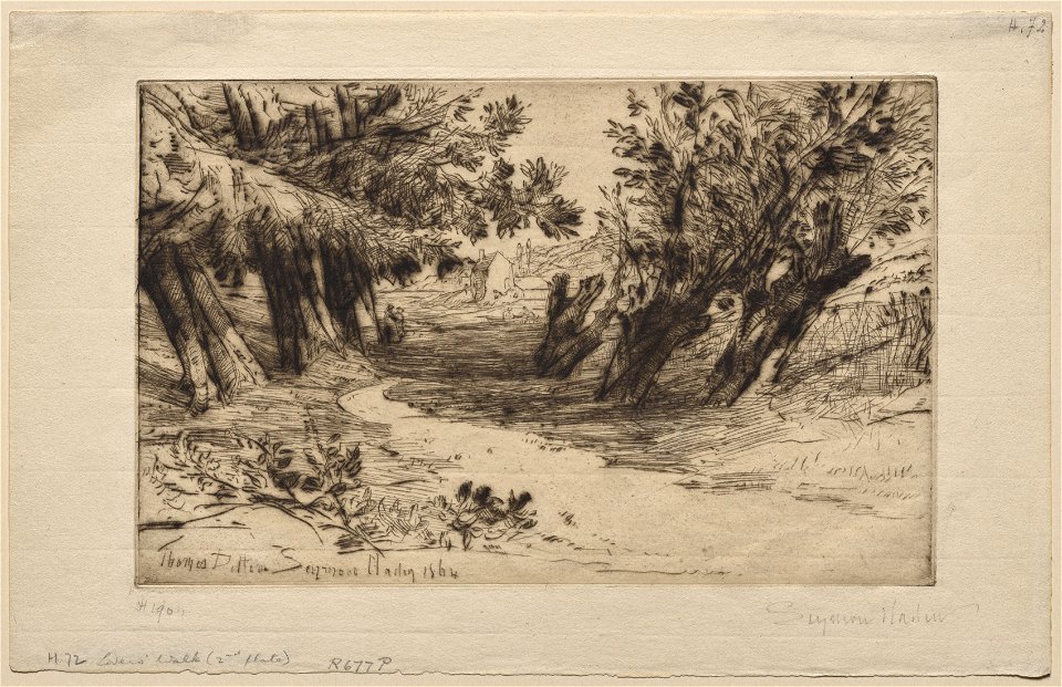 Francis Seymour Haden (British, 1818-1910) - The Lovers' Walk (The Second Plate) - 1947.404 - Cleveland Museum of Art