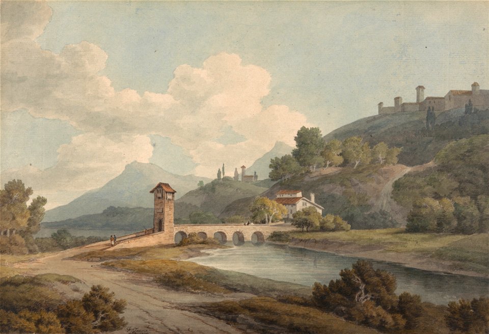 Francis Towne - Modern Bridge at Narni - Google Art Project