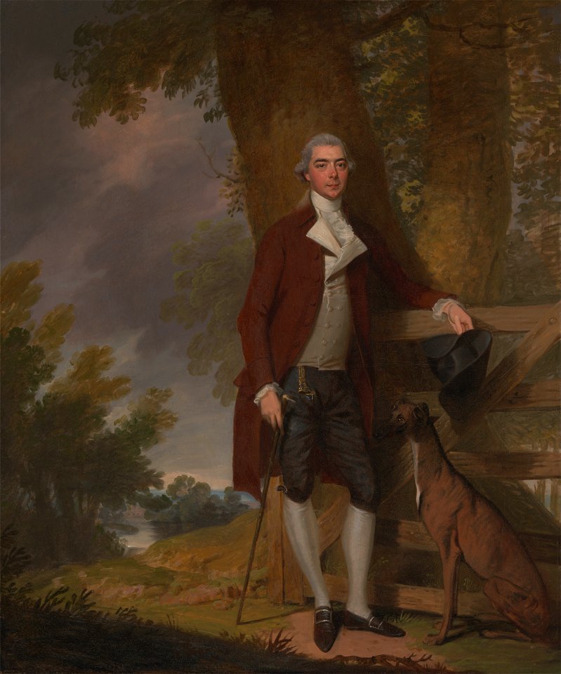Francis Wheatley - A Gentleman and his Dog in a Landscape - Google Art Project