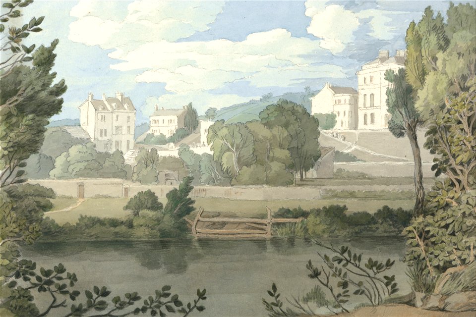 Francis Towne - Houses near Plymouth - Google Art Project