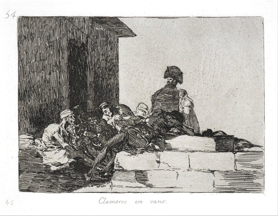 Francisco de Goya - Vain laments (Clamores en vano) from the series The Disasters of War (Los Desastres de la Guerra) - Google Art Project