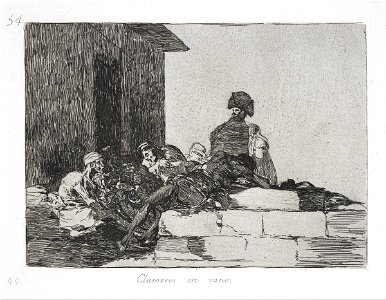 Francisco de Goya - Vain laments (Clamores en vano) from the series The Disasters of War (Los Desastres de la Guerra) - Google Art Project. Free illustration for personal and commercial use.