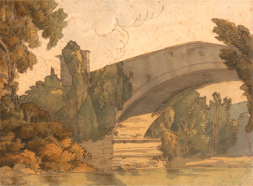 Francis Towne - A Bridge Between Florence and Bologna - Google Art Project