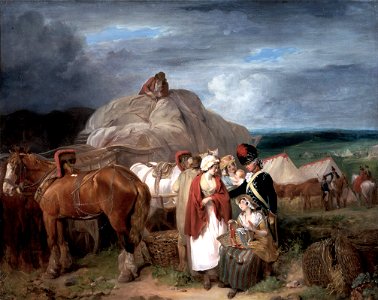 Francis Wheatley - Soldier with Country Women Selling Ribbons, near a Military Camp - Google Art Project