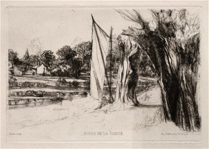 Francis Seymour Haden (British, 1818-1910) - Thames Ditton - With a Sail - 1949.101 - Cleveland Museum of Art