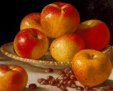 Apple detail, from- Still Life, Apples and Chestnuts LACMA AC1994.152.4 (cropped). Free illustration for personal and commercial use.